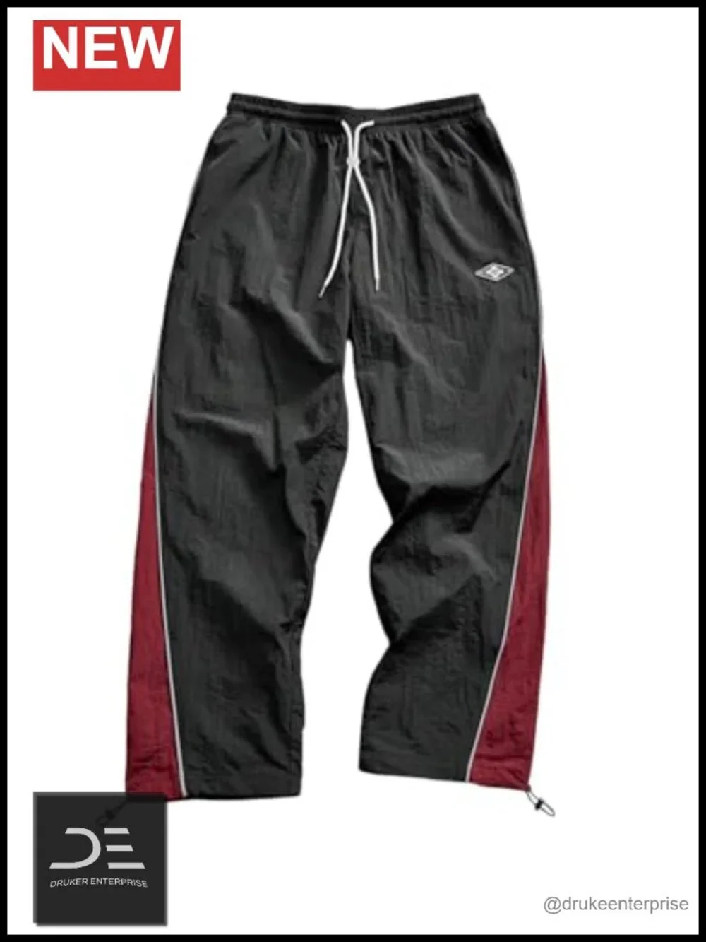 Baggy Parachute Track Pants Men's Sweatpants with Pockets Drawstring Joggers